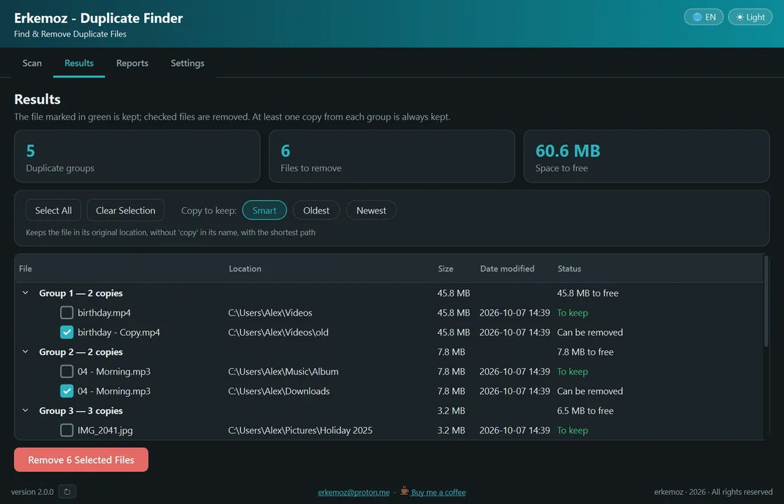 Erkemoz - Duplicate Finder